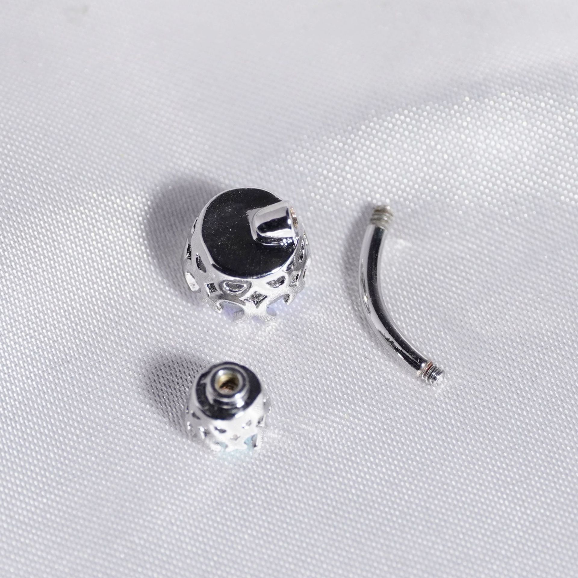 Piercing nombril acier inoxydable zircon multicolore bijou_voghion.com