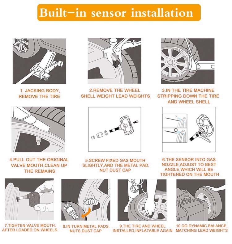 Six Tire Pressure Sensors for Rvs and Trucks, Tpms Real-Time Monitoring, High-Precision Intelligent Tire Pressure Detection for Trucks