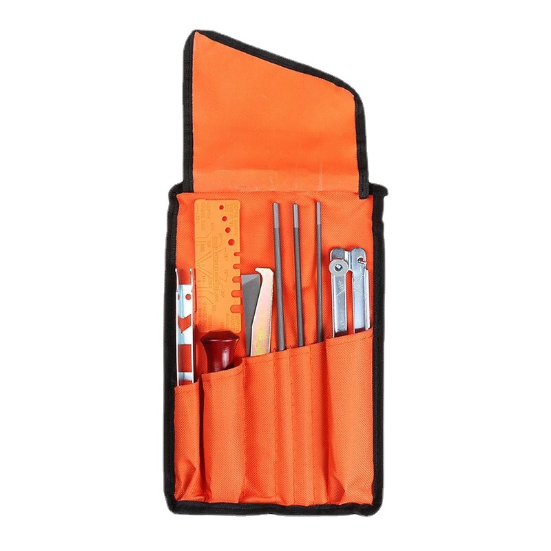 Traje de archivo Sierra de registro de gasolina Sierra eléctrica Sierra de cadena Cadena de sierra Accesorios de cadena de molienda Aleación Bolsa de tela de 10 piezas