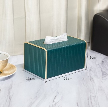 Caja de tejido de cuero del hogar Luz de lujo sala de estar Hotel comercial multi-función caja de tejido impresión caja de almacenamiento de control remoto