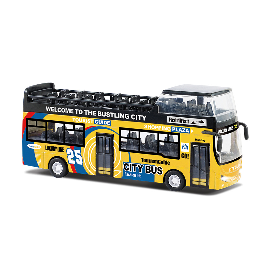 Large Alloy Double-Decker Bus Toy Red