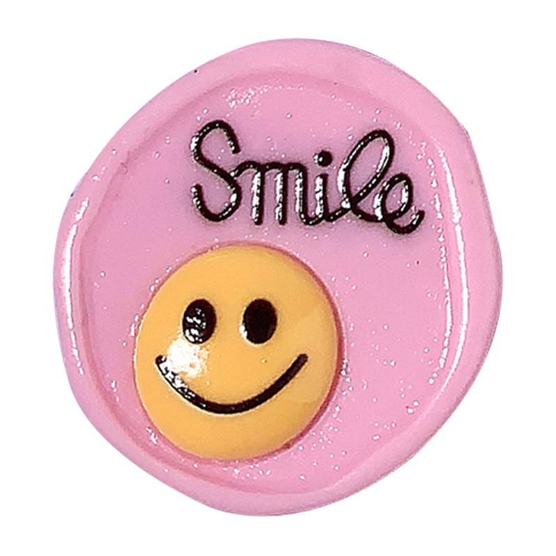 Resina sonriente creativa con cáscara de teléfono móvil agujero agujero zapatos llaveros taza de agua aislante DIY accesorios para el cabello caja de almacenamiento refrigerador