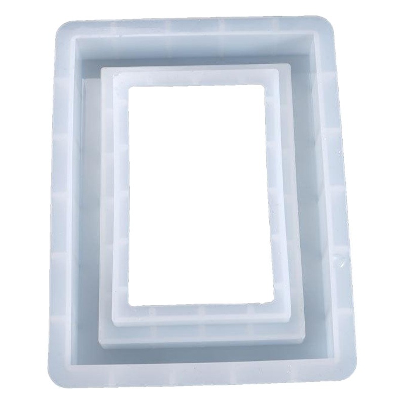 Yu Meiren DIY cristal epoxi molde foto marco rectangular Mesa decoración casera foto marco decoración silicona molde
