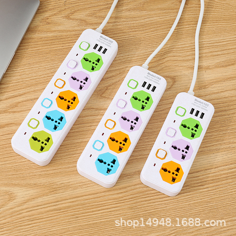 103# 104# 105# USB change socket  3位4位5孔插排插座 外贸排插