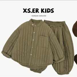 儿童棉服童装秋冬加厚新款棉袄宝宝时尚棉衣轻薄外套两件套