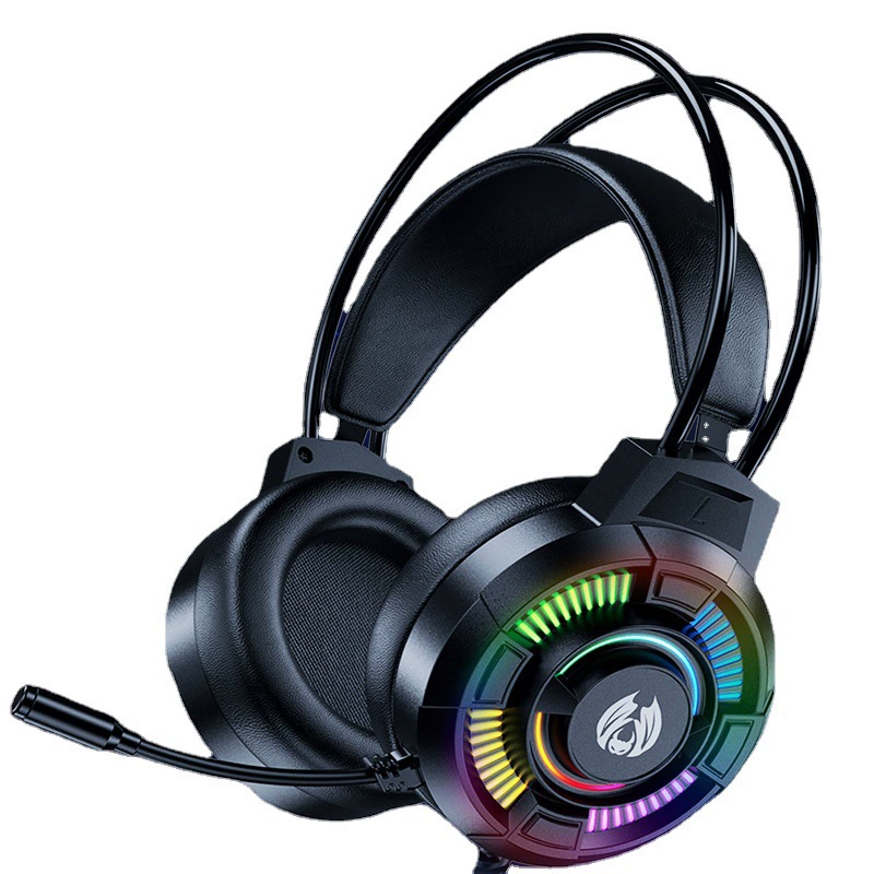 BATXELLENT M81 Роскошные игровые наушники с 360° omnidirectional микрophones, RGB LED подсветка, память foam USB