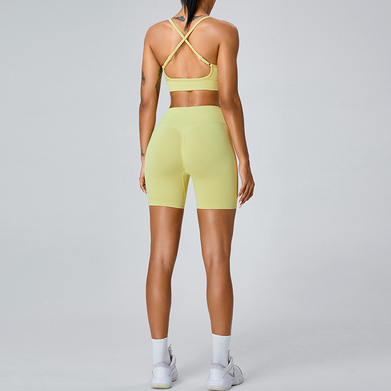 Transfronteriza nueva ropa de yoga sin costuras traje de ropa interior deportiva de secado rápido para mujer Peach Hip lifting yoga shorts ropa de entrenamiento