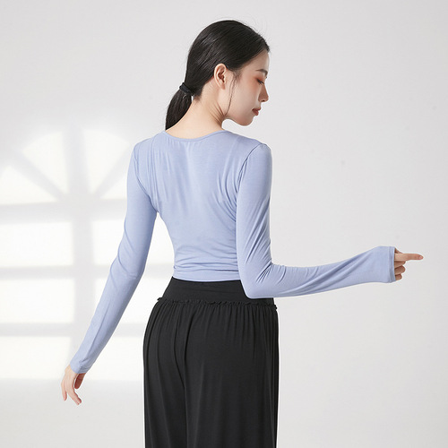Spring and Autumn Modern Dance Practice Clothing Tops Female Body Chinese Classical Dance Clothing Adult Teachers Mid-Sleeve Suit