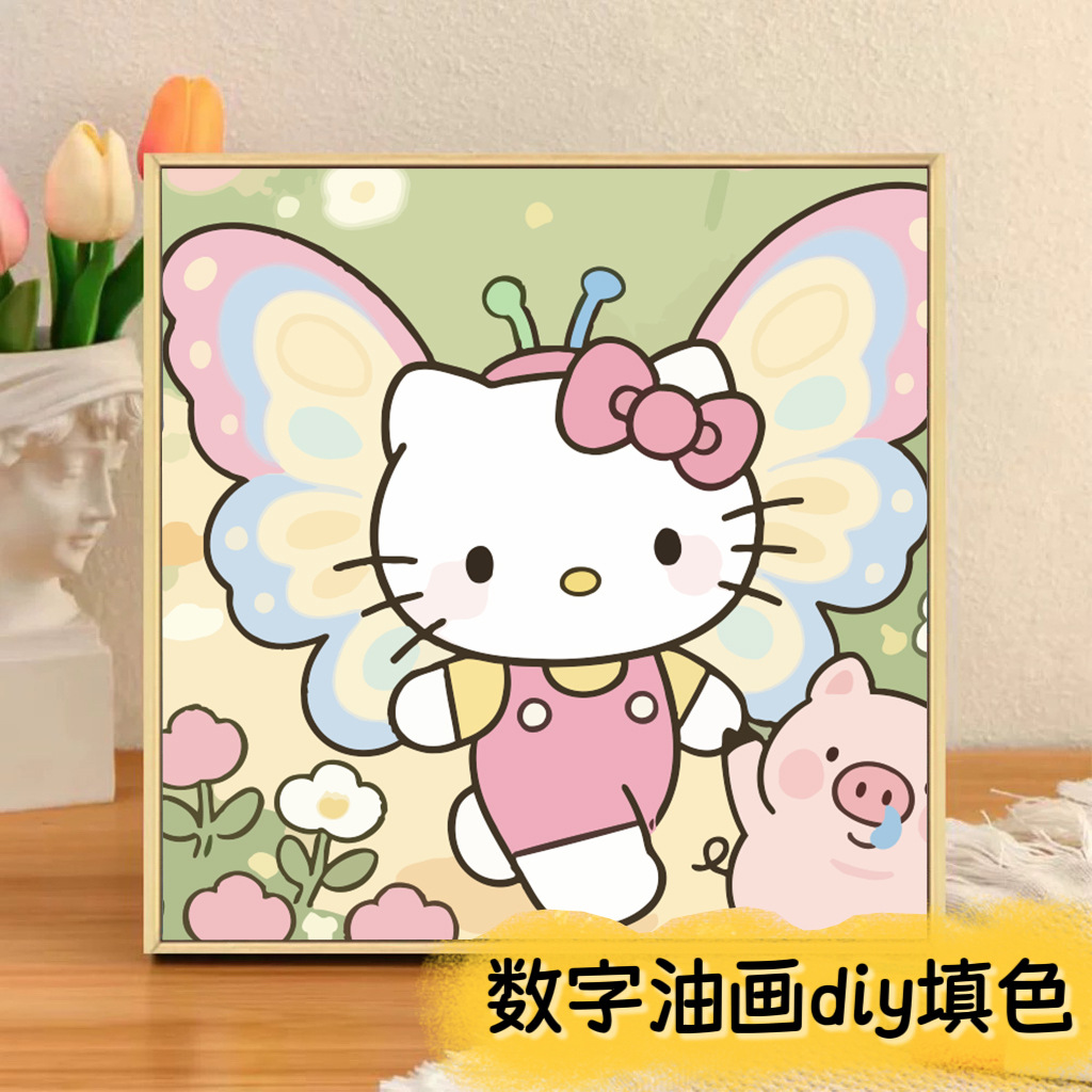 El niño prodigio de Nezha Naohai Diy pintura al óleo digital para colorear a mano Anime Ao Bing Nezha pintura al óleo pintura decorativa