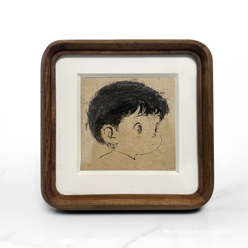 Fetal Hair Painting Souvenir Homemade Photo Frame Newborn Baby Full Moon Production Baby Table Decoration Corporate Wood