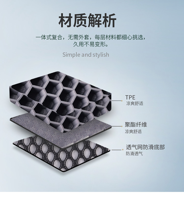 New Business Gel Car Lumbar Support, Non-Stuffy, Sweat-Proof, Non-Deformable, Fashionable and Simple 3D Stereo Design, Support Waist