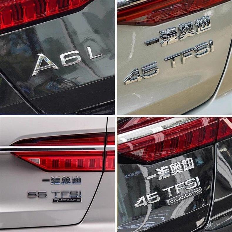 Audi A6L rear emblem 45TFSI four-wheel drive emblem 40TFSI displacement sticker 55 letter car emblem modified decorative displacement sticker