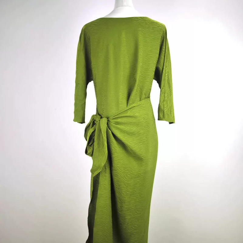 Lace-Up Commuter Two-Face dress Mulberry Silk Long Dress Wrap Dress