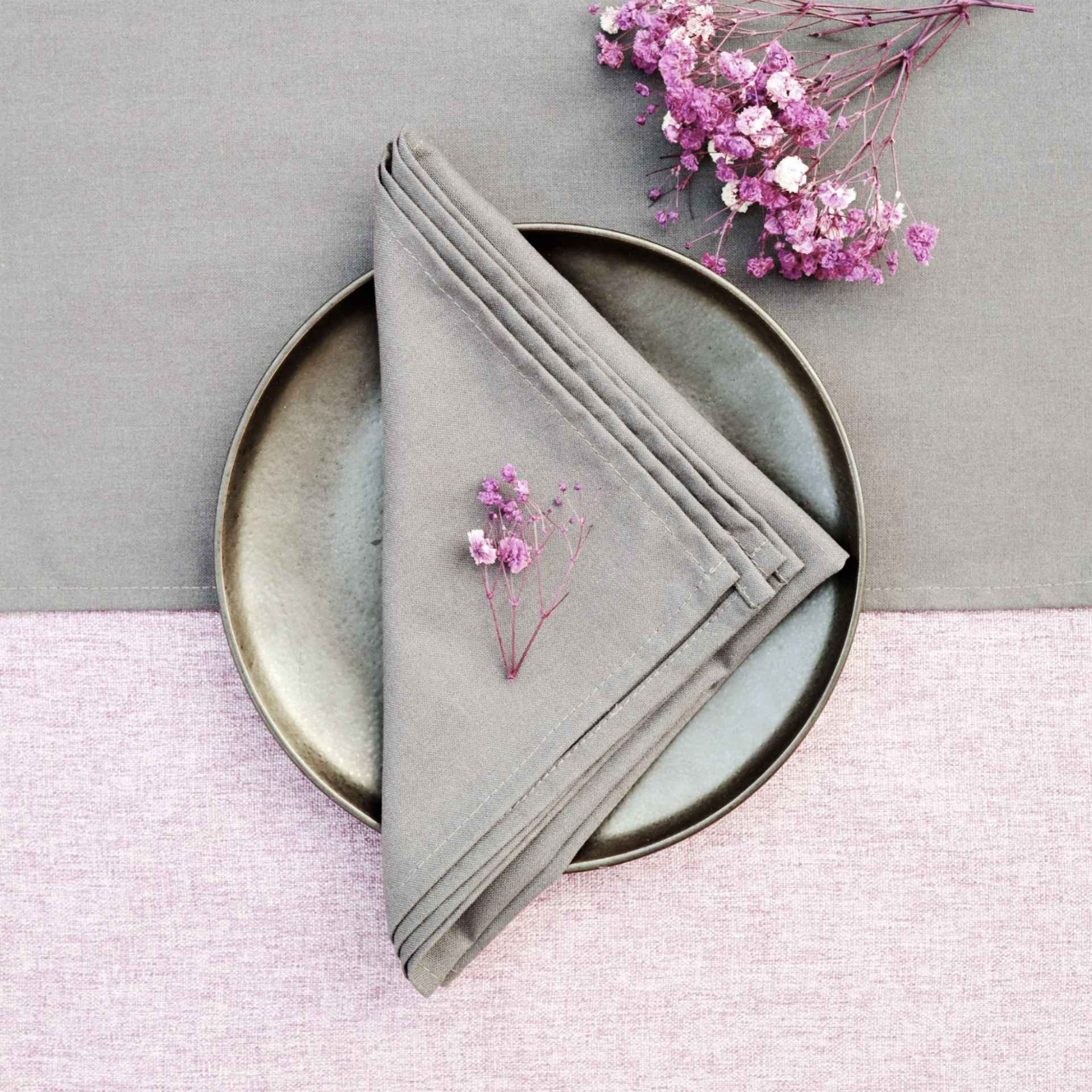 Servillas de lino algodón de Navidad comida occidental hotel de boda mesa de flores plegables tazas toallas de té sólidas almohadilla