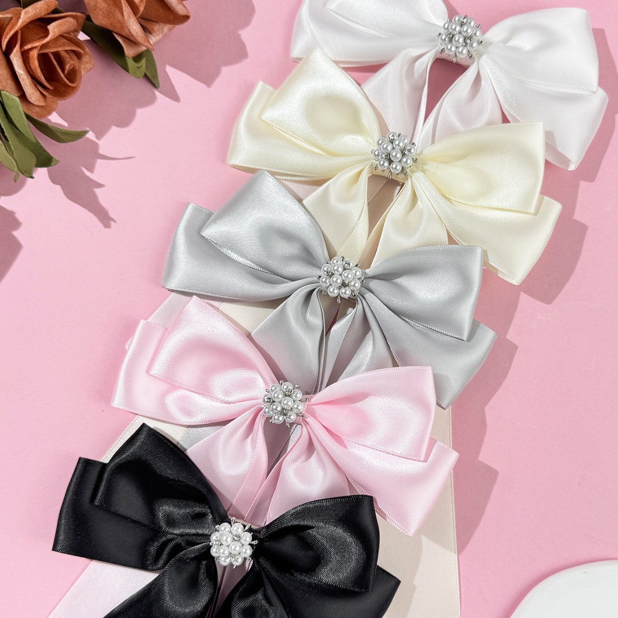 20g Weight Hair Clip Hair Accessories Type 1 Piece Quantity Holiday, Tea Party Occasion Ribbon Material Bow Knot Pattern All Seasons Season Women's Gender Sweet, Simple Style Style Sweet Simple Style Women's Bow Knot Ribbon Hair Clip 2