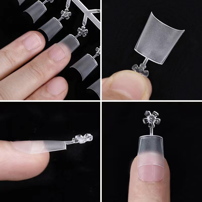 Manicura francés semi-stick pieza de uñas ultrafino sin costura esmerilado Pulido-gratis parche de uñas falso extensión portátil pieza especial