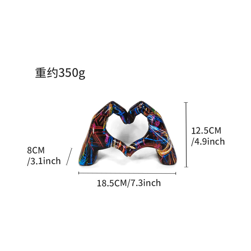 Internet celebridad graffiti amor gesto decoración hogar sala de estar Oficina escritorio exposición resina artesanía decoraciones