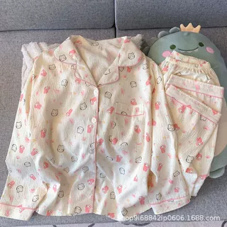 批发有量有价云朵棉凯蒂猫长袖长裤薄款睡衣女春秋季甜美家居服女