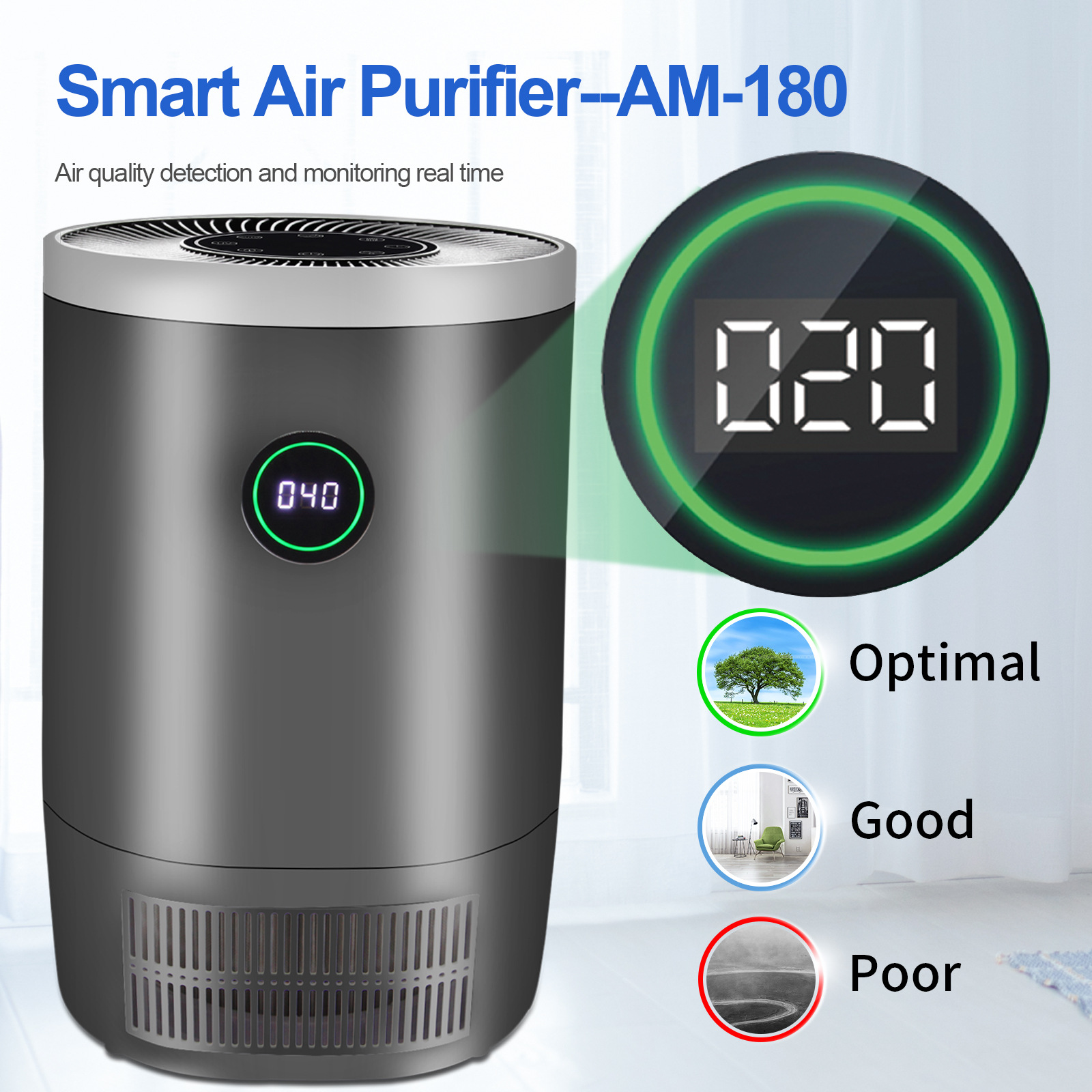 Air Purifier Office Household Formaldehyde Haze Removal Odor Smoke Smell Negative Ion Uv Sterilization
