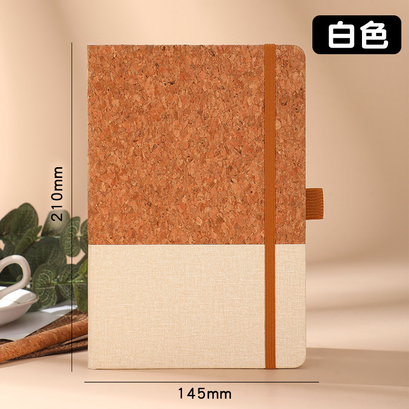 La caja de regalo del cuaderno de paja de trigo de comercio exterior transfronterizo se puede imprimir LOGO, costura ecológica, bloc de notas de corcho de algodón y lino