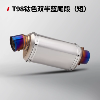 R 6 450SR stainless steel | Exhaust pipe - t98-titanium-color-double-half-blue-short-style