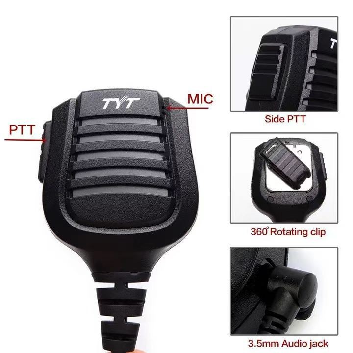 Intercomunicador de mano impermeable TYT MD-UV390 intercomunicador de altavoz PTT micrófono