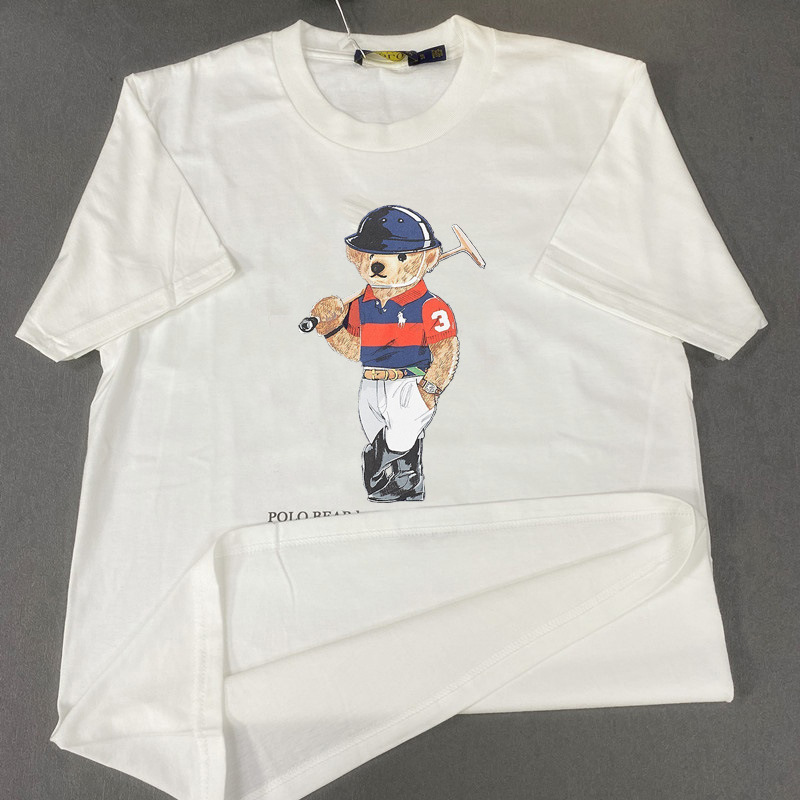 New Japanese and Korean Style T-Shirt Polo Bear T-Shirt + Printed Pattern Pure Cotton T-Shirt Unisex Couple Shirt Striped Polo Bear New Japanese and Korean Style T-Shirt Polo Bear T-Shirt + Printed Pattern Pure Cotton T-Shirt Unisex Couple Shirt Striped Polo Bear