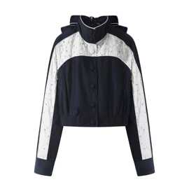 现货2025秋新款拼色蝴蝶结钉珠棒球服外套LF25Q11SC102