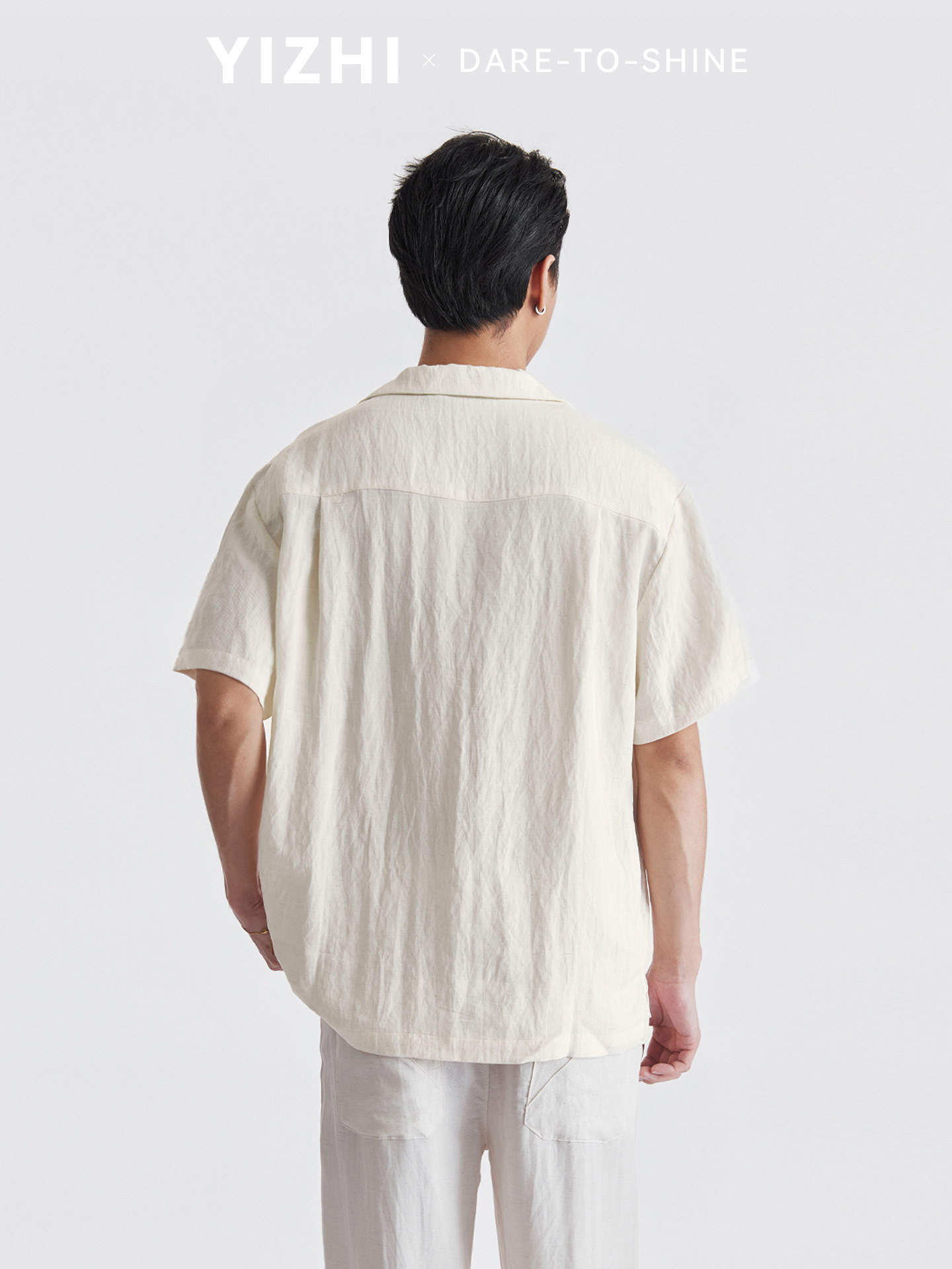 Áo sơ mi nam ngắn tay chất liệu Lyocell phối hai lớp cổ điển, phong cách old money — Xanh navy