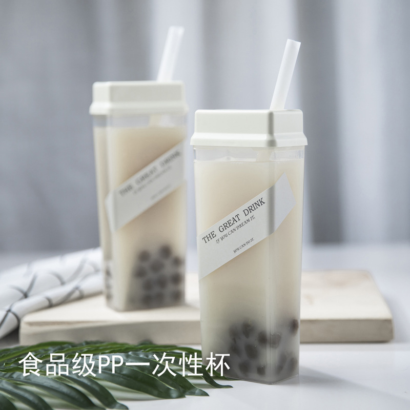 ♔ 耐熱プレートレンガボトル使い捨てプラスチック高温耐性ミルクティーカップ K22 同じスタイル 500 ミリリットルコーヒーボトルドリンクボトル|undefined