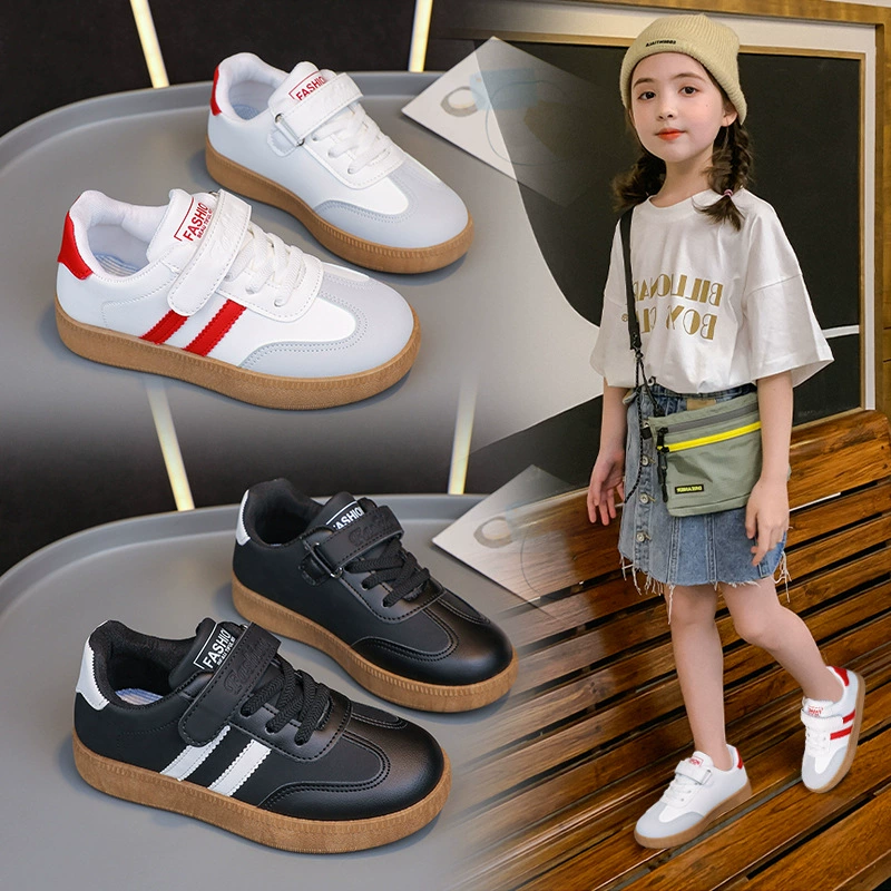 Детская маленькая белая обувь для девочек кроссовки 2024 весна и осень новая спортивная обувь для мальчиков
