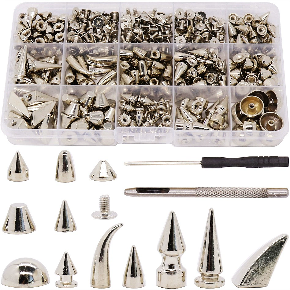 Винтовые заклепки, шипы в стиле панк, персонализированная одежда, обувь, украшения для воротников, металлические пуговицы