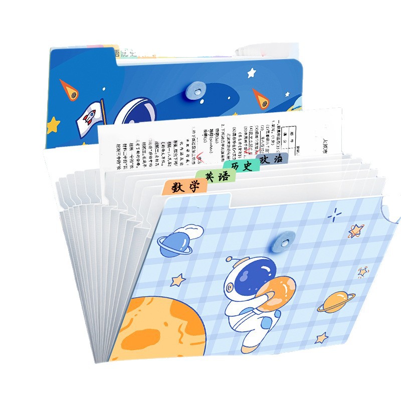 Carpeta A4 bolsa de órgano multicapa papel de examen libro de almacenamiento bolsas de almacenamiento estudiantes de gran capacidad de dibujos animados carpeta de facturas