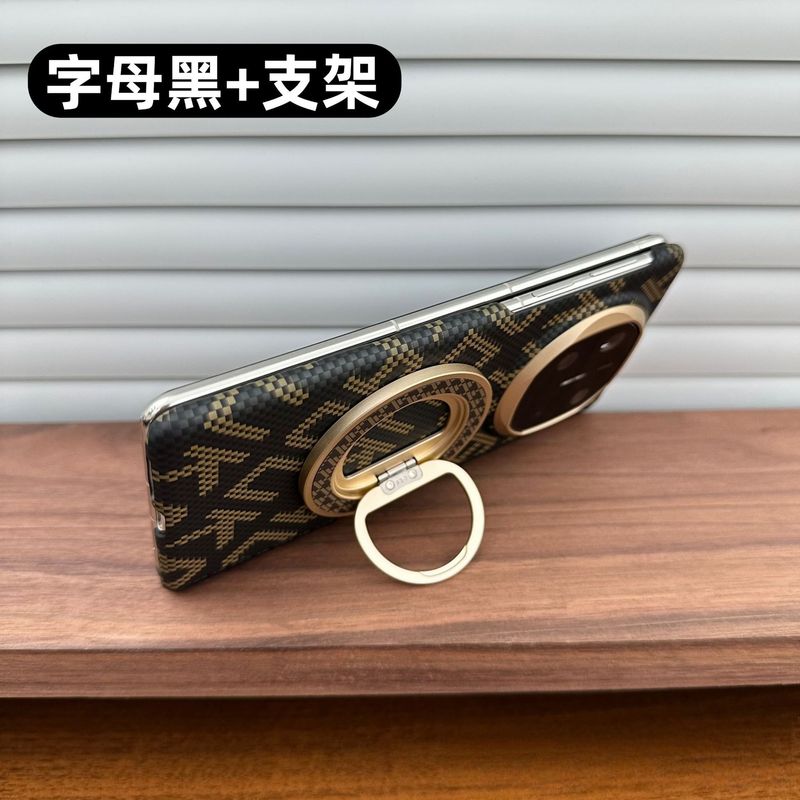 适用华为matex5手机壳凯夫拉纹轻薄磁吸x6中轴铰链全包保护壳男女|undefined