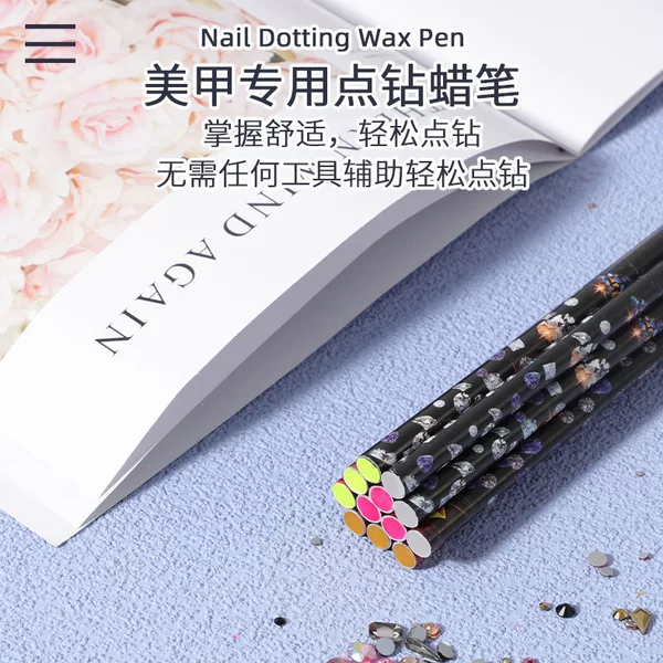 Rhinestone crayon nail nail drill pen sticky diamond jewelry sticky pen suction Diamond diamond insert pen nail drill pen cross-border factory