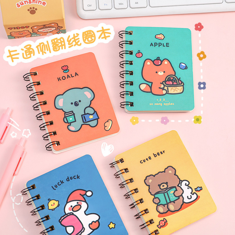Cartoon A7 Small Coil Book Primary School Student Portable Mini Blank Notebook Learning Office Pocket Notepad Cartoon A7 Small Coil Book Primary School Student Portable Mini Blank Notebook Learning Office Pocket Notepad
