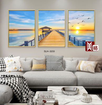 a living room Decorative painting Simplicity modern style sofa Background wall Decorative painting Restaurant Nordic atmosphere Hanging picture mural