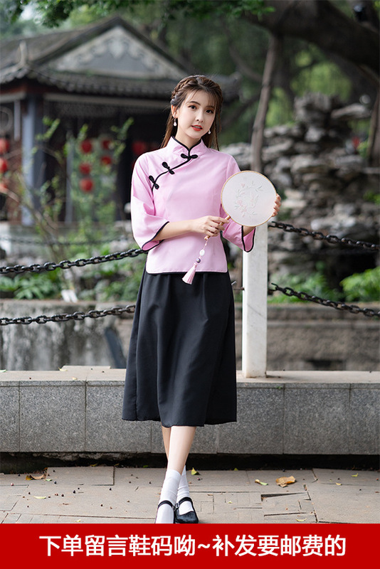 民国学生服女子五四青年服復古民国風学生服中山服合唱舞台公演班服|undefined