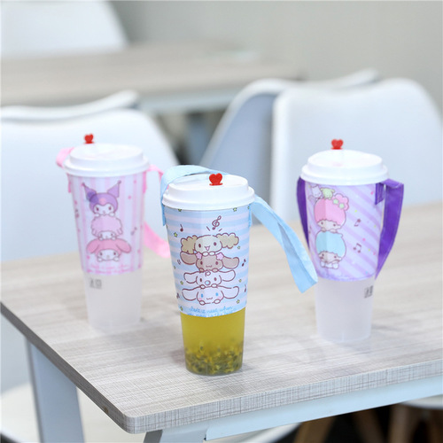 Cartoon environmentally friendly milk tea bag Japanese Melody cinnamon dog milk tea cup set beverage handbag coffee bag