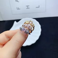 S925 Серебряный инкрустированный натуральный Morgan Stone Кольцо легкое и роскошное, свежее, нишевая старшая элегантная женщина, мастер каменная подушка 5