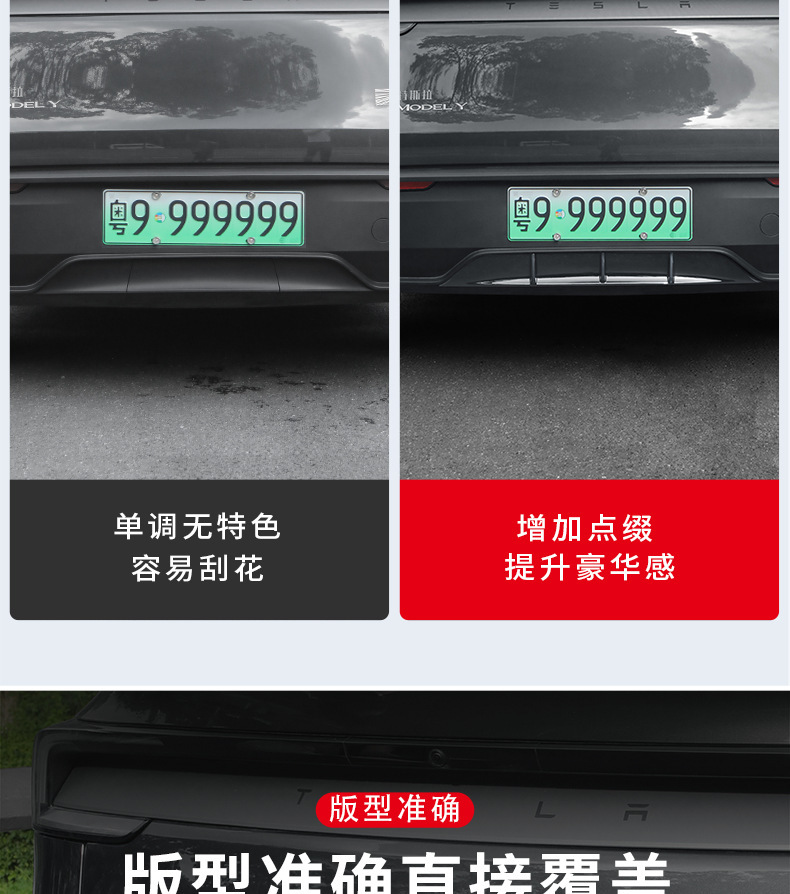 Suitable for Tesla Model Y 2025 New Rear Spoiler, New Model Y Rear Lip Surround, Rear Bumper Wind Blade Decoration