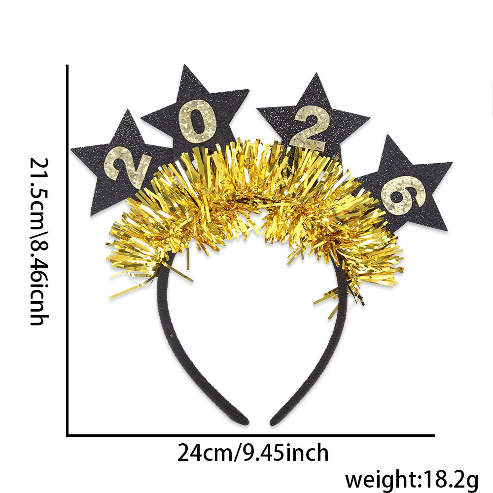 2026 Año Nuevo Blonde Negro Fiesta de Año Nuevo Decoración Pentagramas Fiesta de Año Nuevo Cabecera Bandera