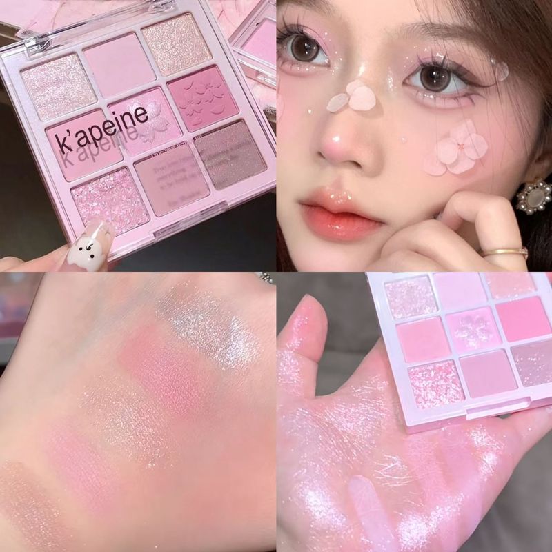 カペールの桜の9色のアイシャドーの玉の光が輝いています。|undefined