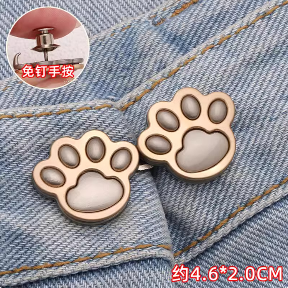 Botón de cintura de garra de gato desmontable ajustable botón de cintura de falda gran reducción sin clavos sin costura jeans fijo pin