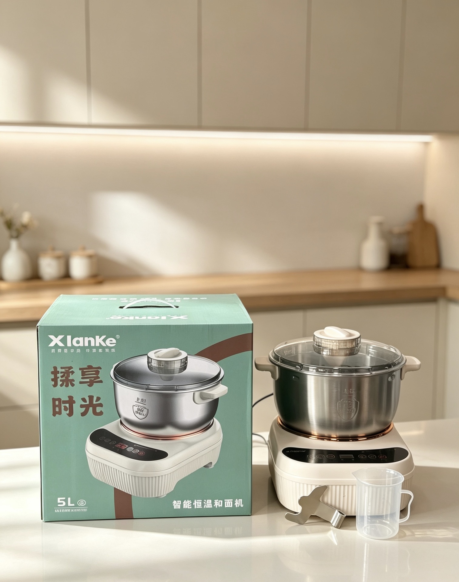 Xianke Teigmischer Heimteigknetmaschine vollautomatisch multifunktionale Küchenmaschine elektrische Gärung und Teigaufarbeitung All-in-One-Maschine