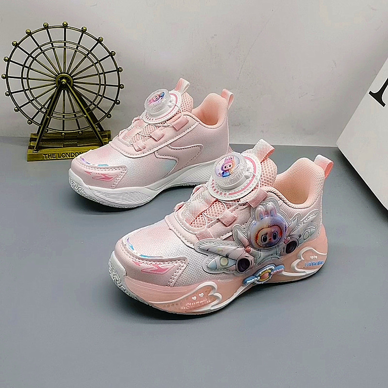 27-32 Tamaño de zapatos deportivos de piel de oso para niños zapatos de correr de primavera zapatos de botón de tela