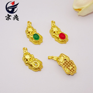 Ancient French Sand Gold Lucky Nafu Pixiu Jade Bite Money Pixiu Accessories DIY Jewelry Bracelet Wool Chain Pendant