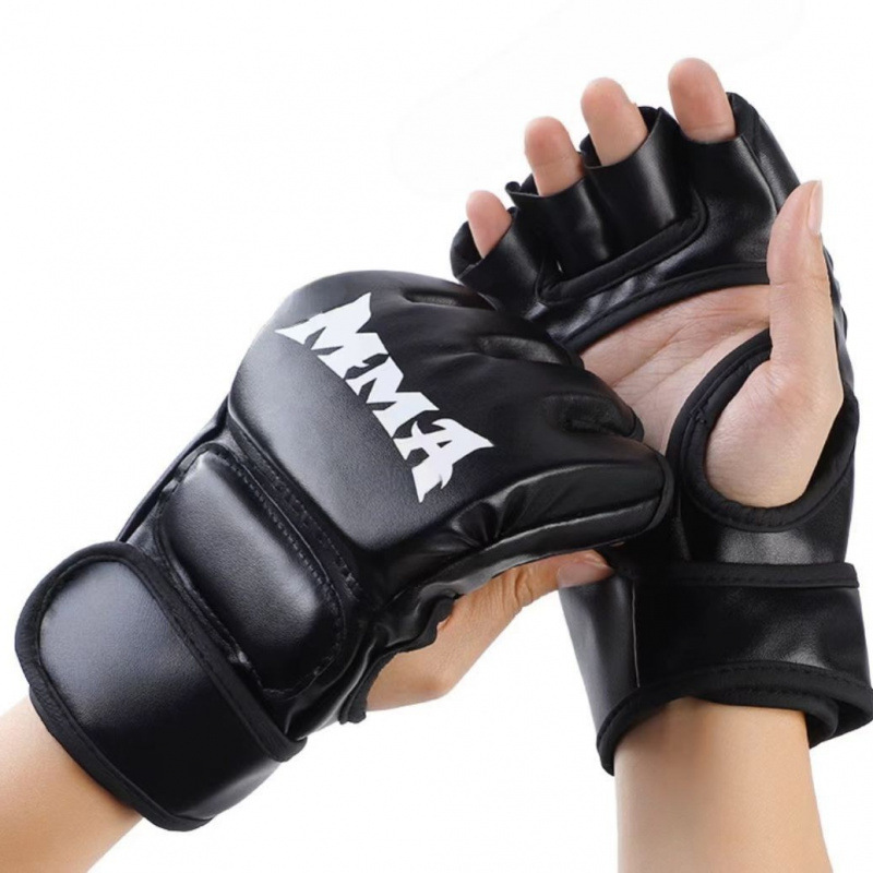 Guantes de boxeo de entrenamiento para niños de boxeo para adultos con medio dedo Sanda