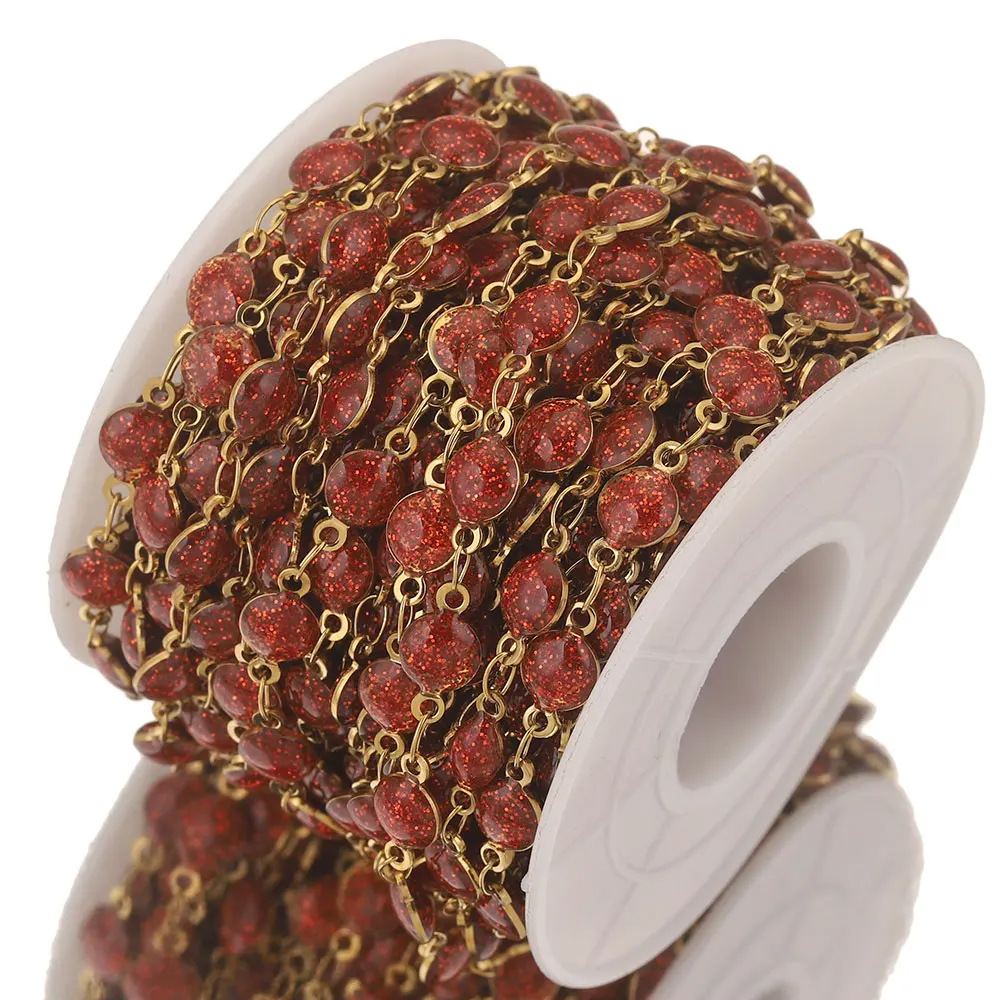 Acero inoxidable goteo de aceite esmerilado cadena hecha a mano 18K vacío galvanoplastia DIY accesorios de la joyería titanio acero collar pulsera fabricación