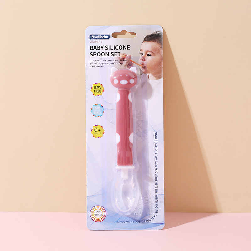 Bebé recién nacido cuchara de silicona cuchara de alimentación bebé alimentación arroz fideos dibujos animados cuchara pequeña niños suplemento alimenticio vajilla